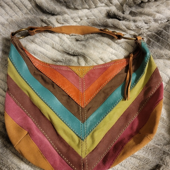 FOSSIL Boho Y2k HOBO Bag Leather/Suede - Picture 12 of 14